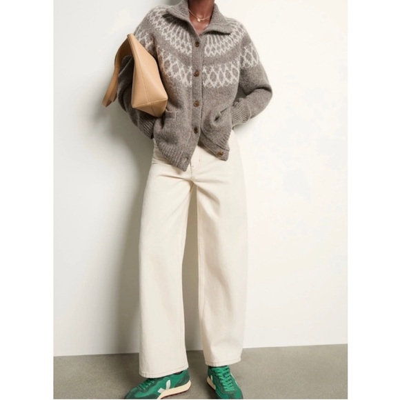 Alex Mill Louie Fairisle Cozy Cardigan Sweater NWT Size Large Winter Comfy Chic - Picture 15 of 15